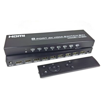 Switch HDMI 8X1 con control remoto