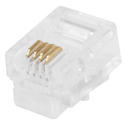 Conector RJ11 para cable plano stranded.