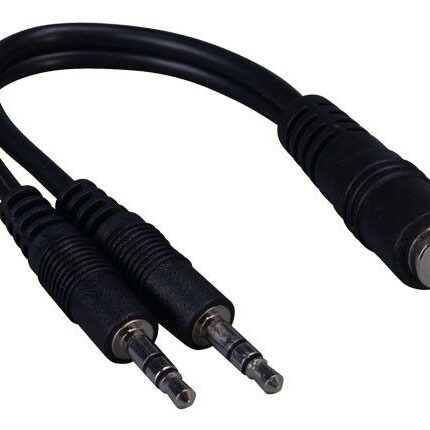 Cable adaptador audio 3.5mm hembra a 2 3.5mm macho 06 pulgadas