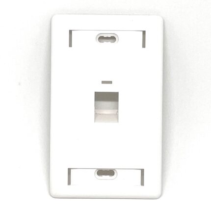 Placa 1 puerto angulada blanca