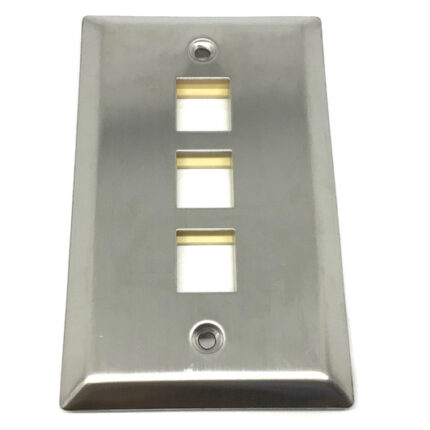 Placa Acero Inoxidable 3 puertos Keystone