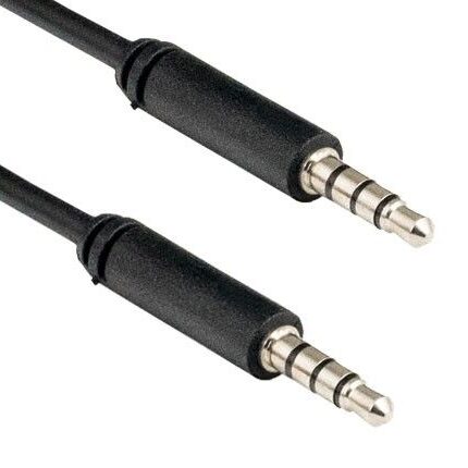 Cable de audio 3.5mm Stereo 4 polos TRRS macho/macho 3 pies