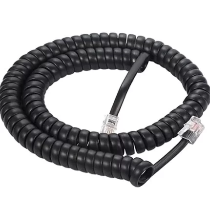 Cable para teléfono espiral 15 pies negro