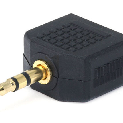 Conector adaptador audio 3.5mm plug a 2 x 3.5mm jack
