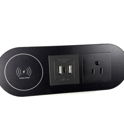 Centro de carga para escritorios con carga inalambrica Negro