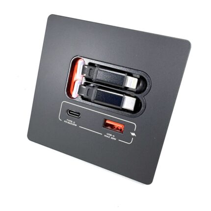 Caja Centro de Carga con cables retráctiles color Negro