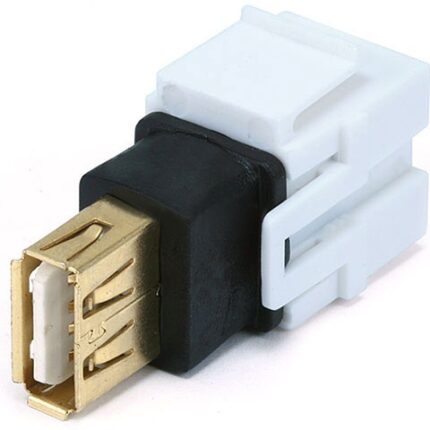 Conector keystone USB 2.0 A/A hembra/hembra blanco